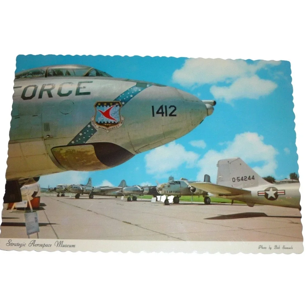 Strategic Aerospace Museum Bellevue Nebraska Vintage Postcard USAF Aircraft 1412